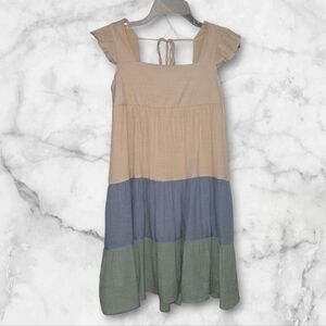 As U Wish Color Block Tiered Dress